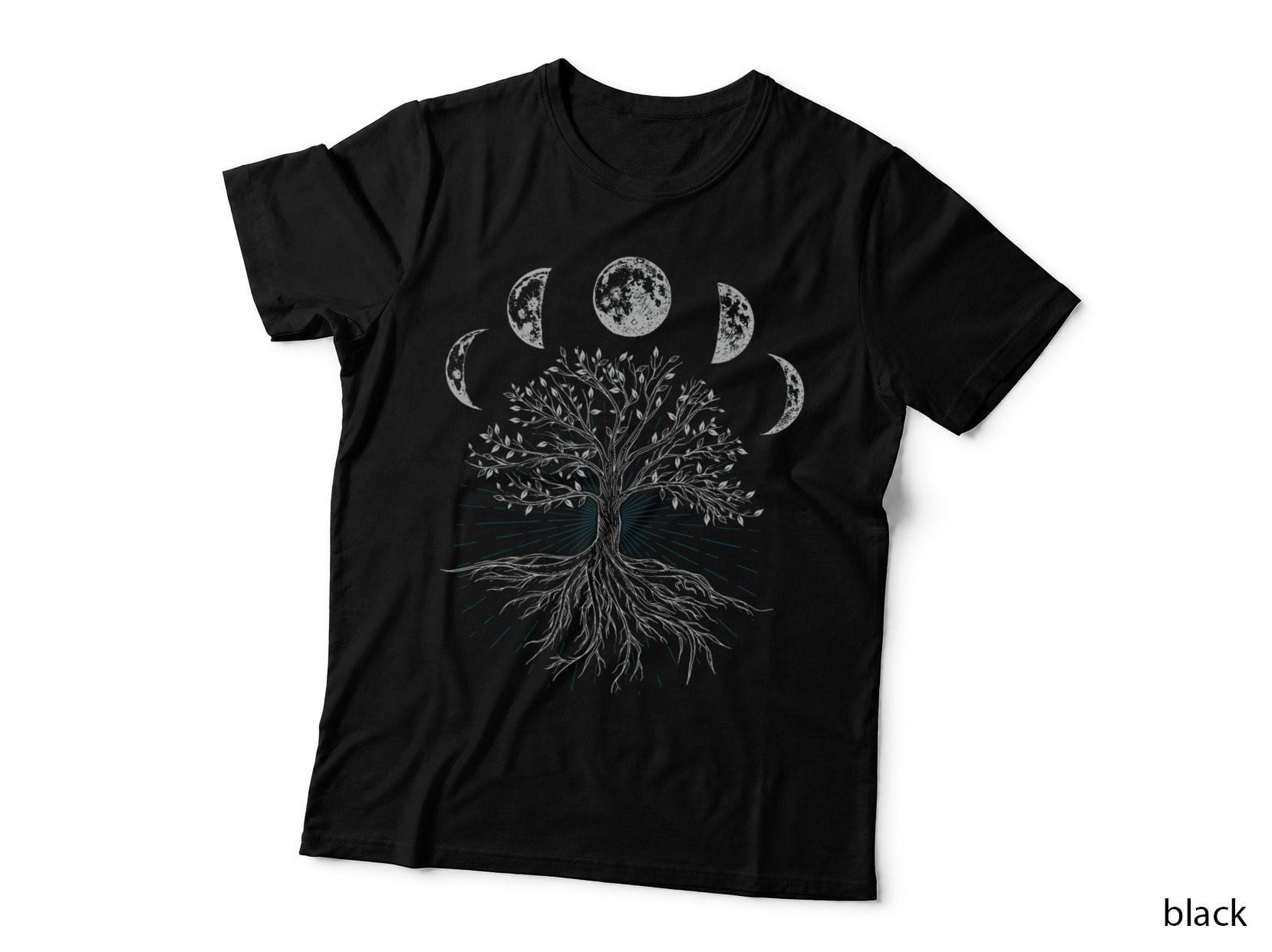 Tree Life Moon Phases - Gothic Witch Witchcraft Occult T-Shirt