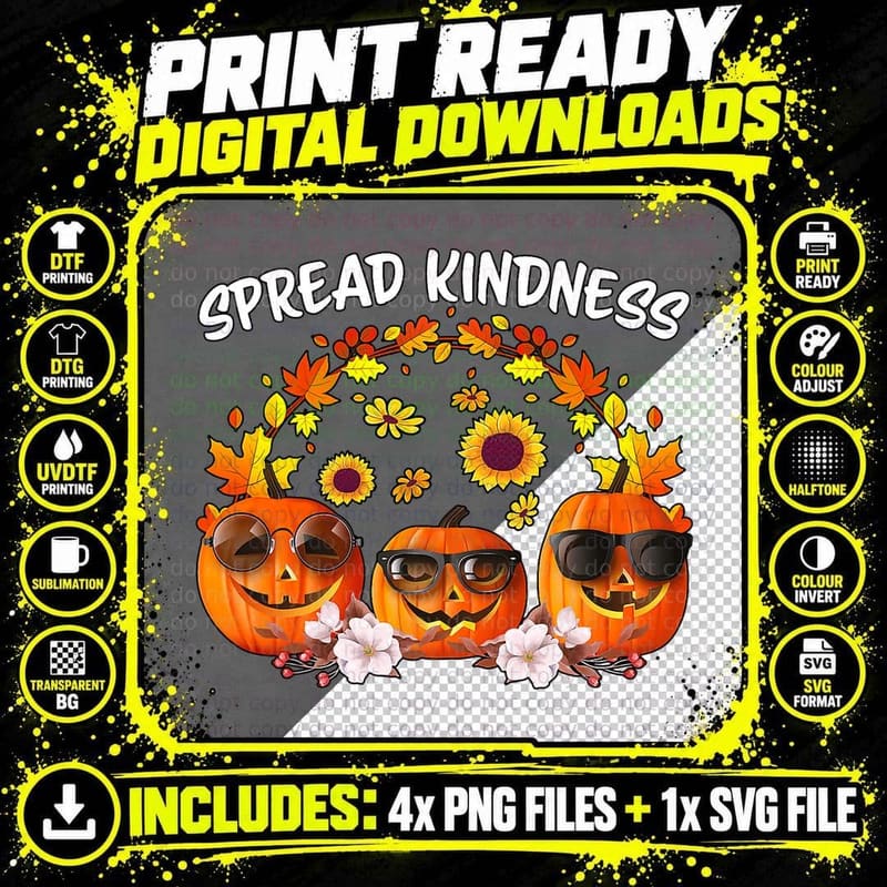 Unity Day Orange Shirt Spread Kindness Anti Bullying Png SVG Digital Bundle