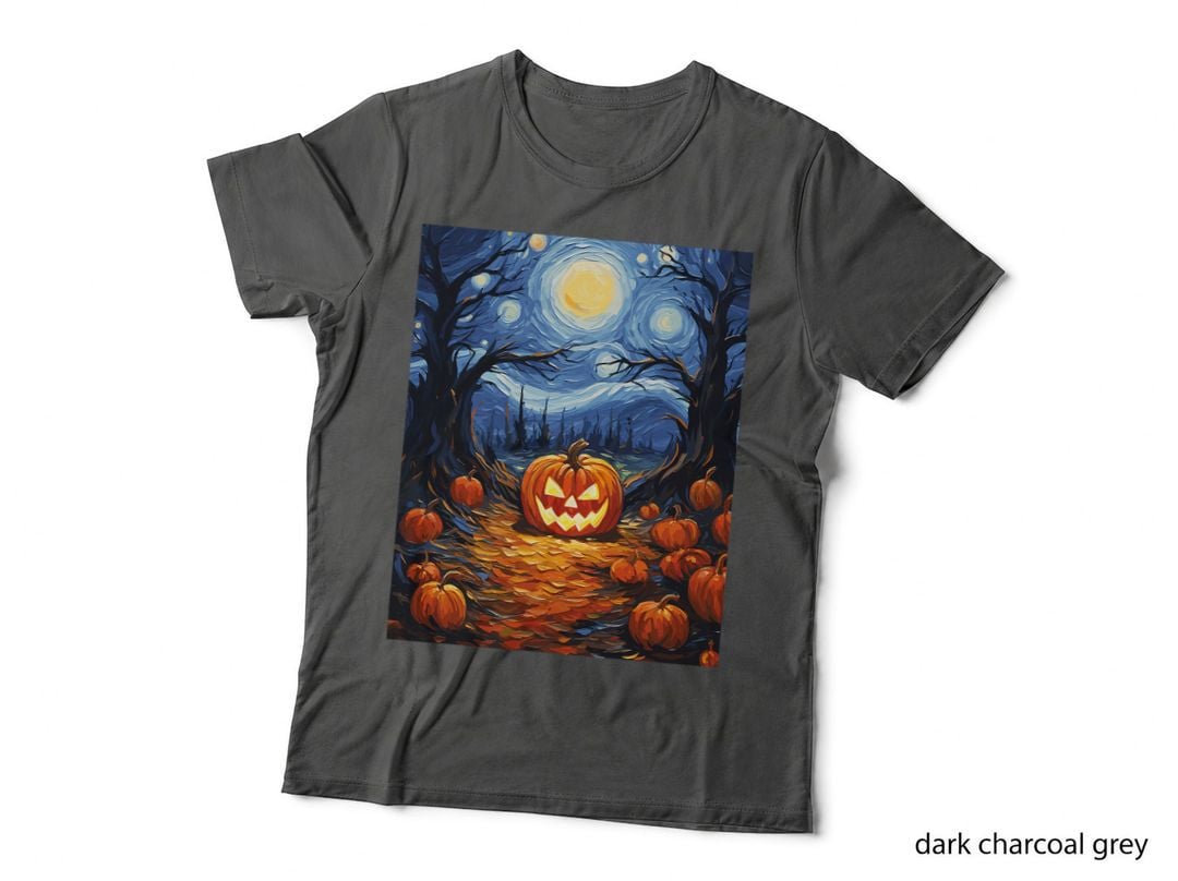 Van Gogh Starry Night Halloween Jack O' Lantern Fall Pumpkin T-Shirt