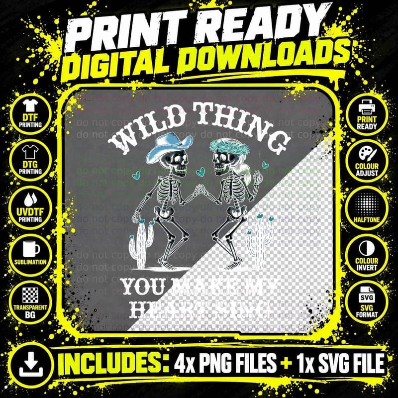 Wild Thing You Make My Heart Sing Western T-Shirt Png SVG Digital Bundle