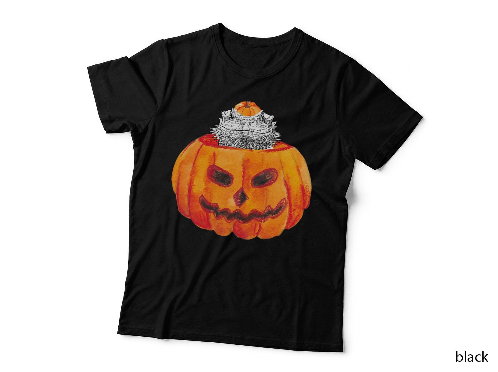 Bearded Dragon Happy Halloween Pumpkin Reptile Animal Lover T-Shirt