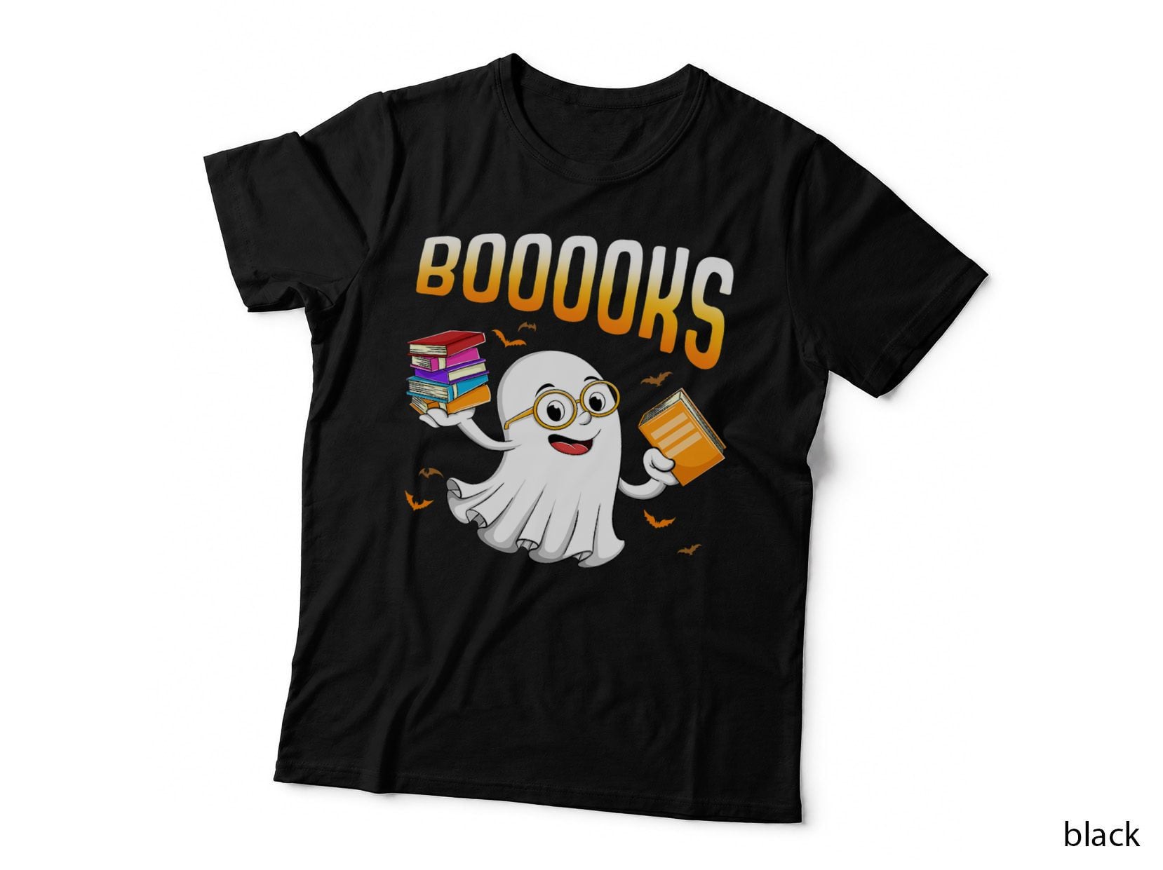 Booooks Halloween Costume Ghost Reading Library Books T-Shirt