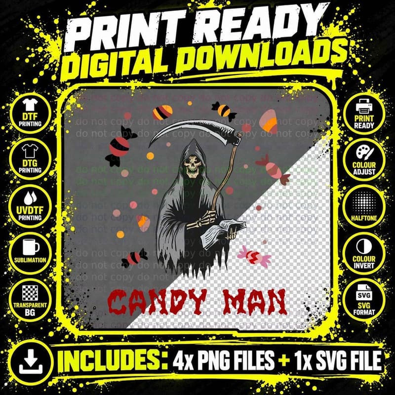 Candy Man Halloween Scary Event Horror Film Sweet and Png SVG Digital Bundle