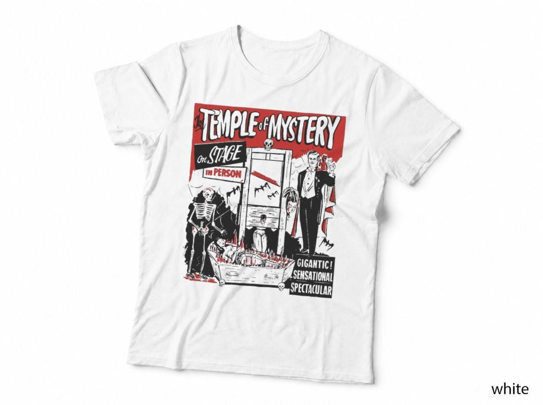 Classic Halloween Temple of Mystery Vintage Horror Show T-Shirt
