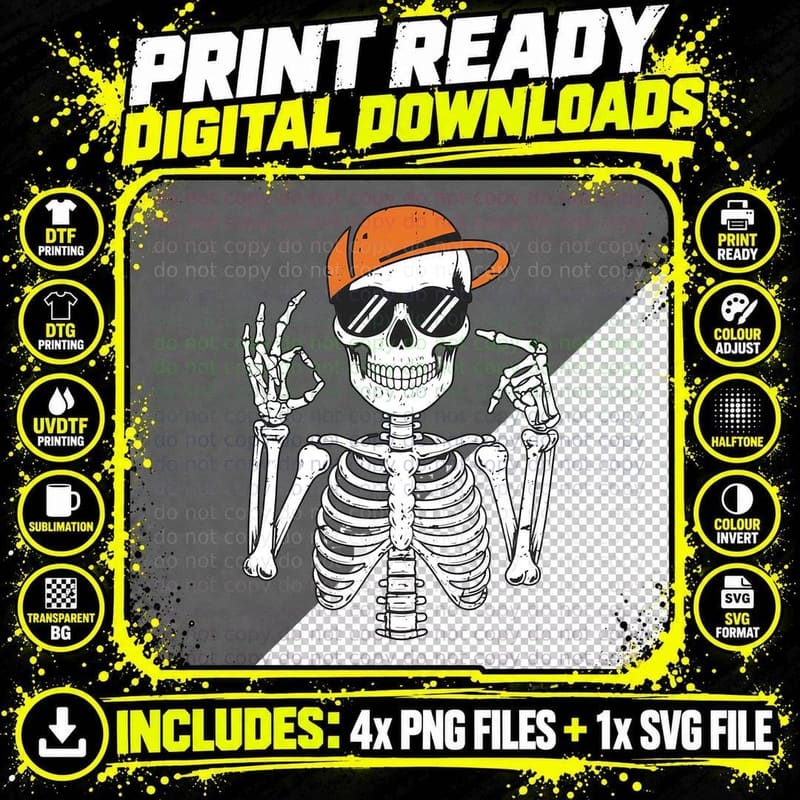 Cool Six Seven Tee, Kids 67 Funny Meme, Skeleton Shirt Png SVG Digital Bundle