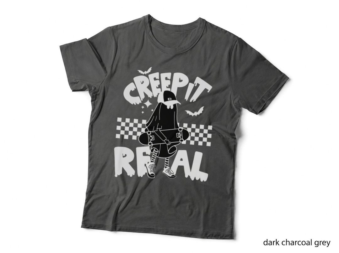 Creep It Real Ghost Boy Skater Retro Vintage Halloween T-Shirt