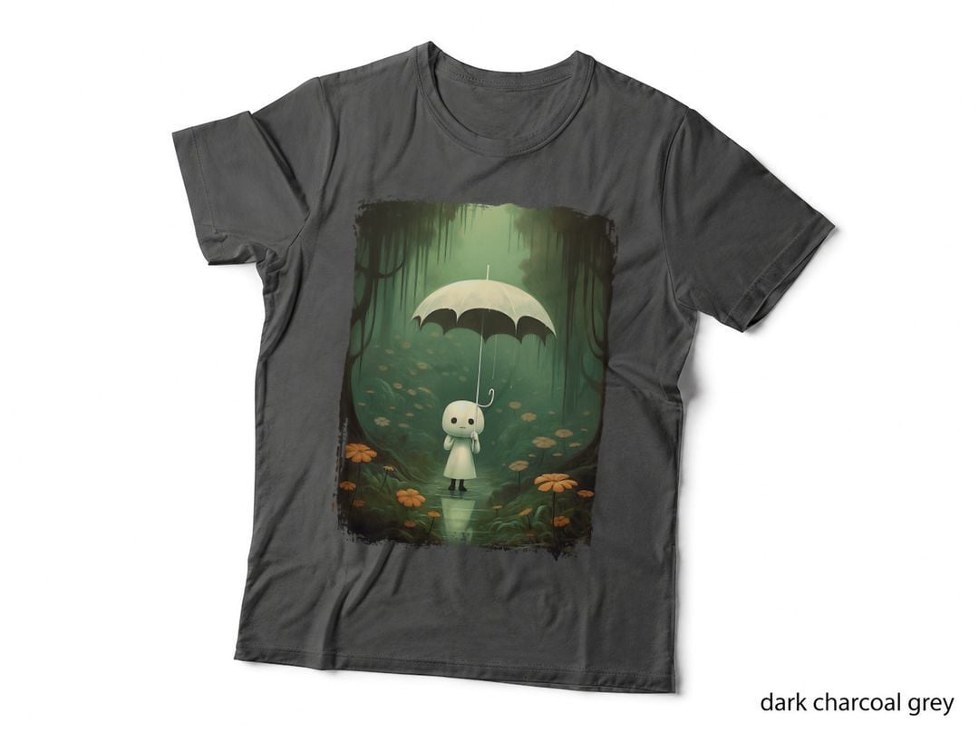 Cute Floral Ghost in the Forest Gothic Halloween Kids T-Shirt