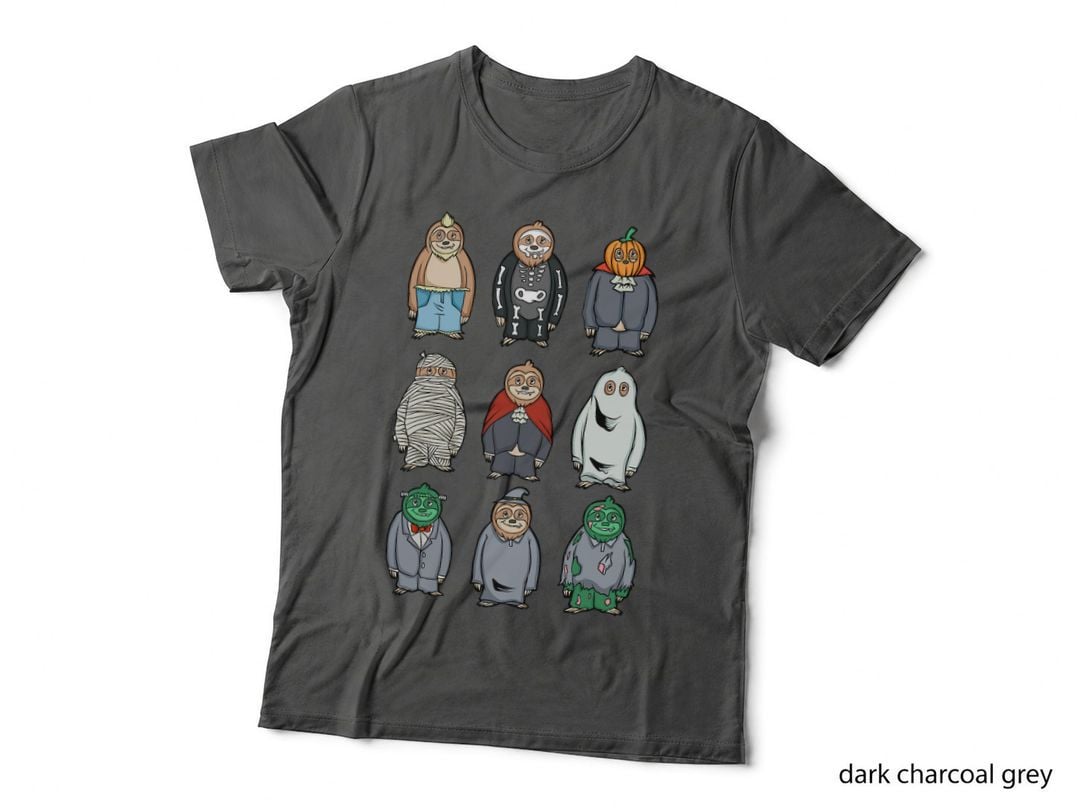 Cute Sloth Halloween Costume as Ghost Mummy Zombie T-Shirt