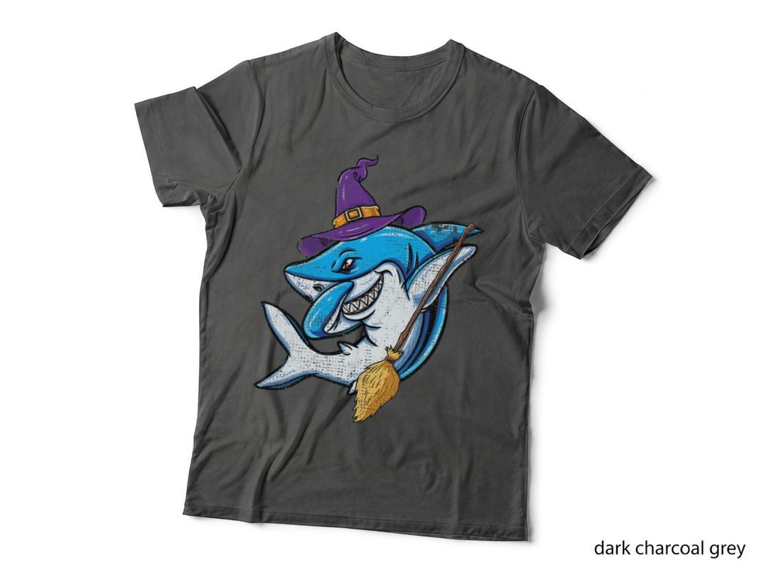 Dabbing Shark Witch Halloween Vintage T-Shirt