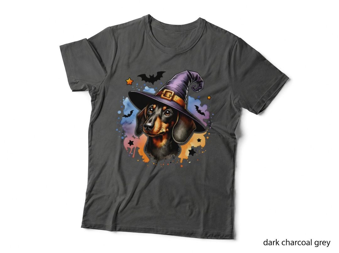 Dachshund in Witch Hat, Cute Dog, Halloween T-Shirt