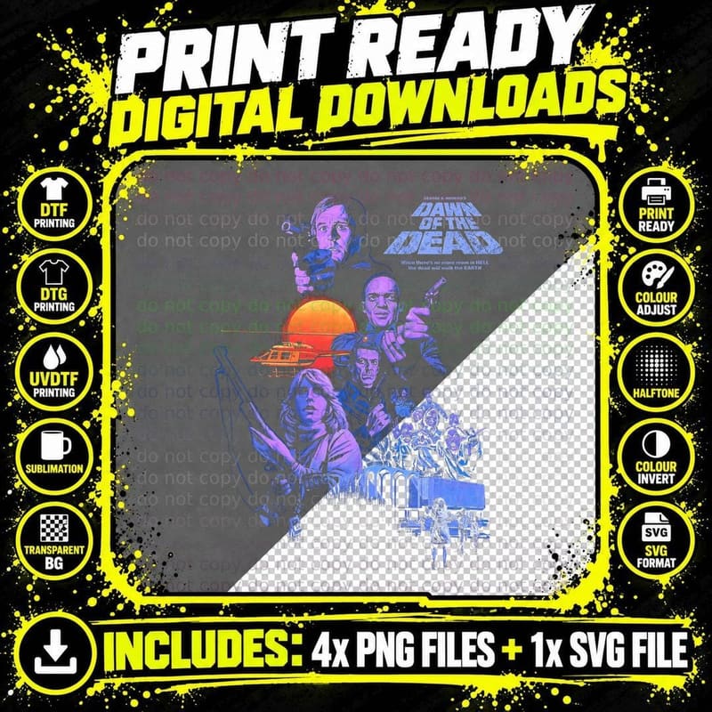 Dawn of the Dead Horror Movie Fan Tee Png SVG Digital Bundle