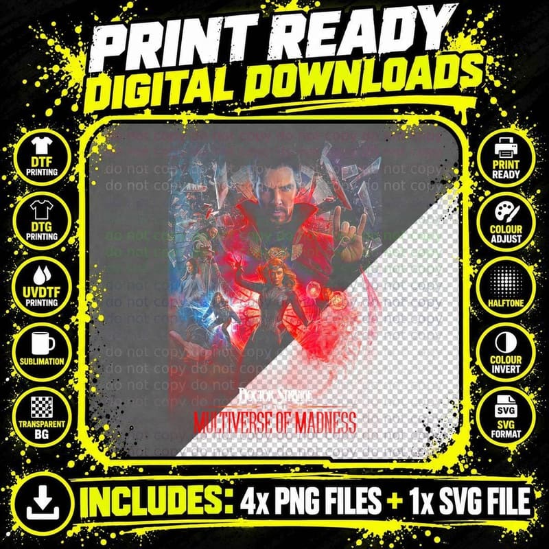 Doctor Strange Multiverse of Madness T-Shirt Png SVG Digital Bundle