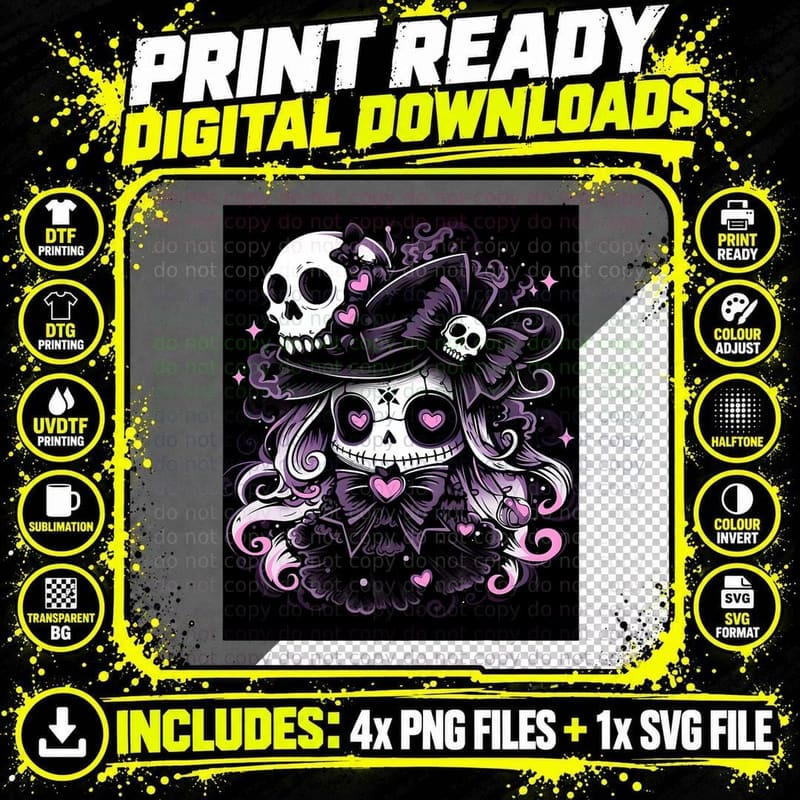 Enigmatic Sorceress Halloween Witch Art T-Shirt Png SVG Digital Bundle