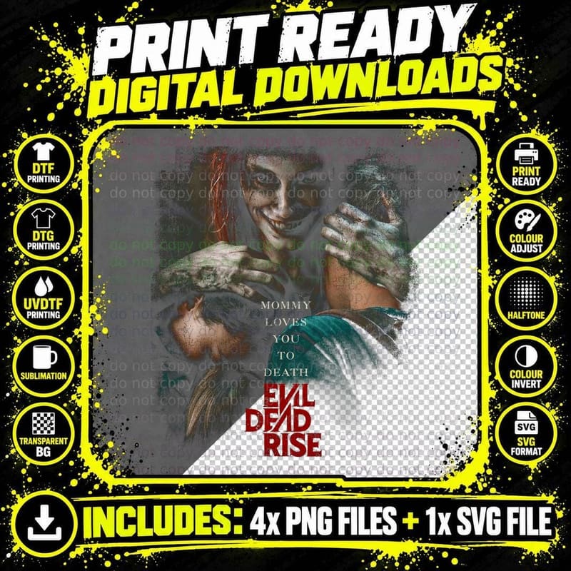 Evil Dead Rise Horror T-Shirt, Halloween Costume Png SVG Digital Bundle