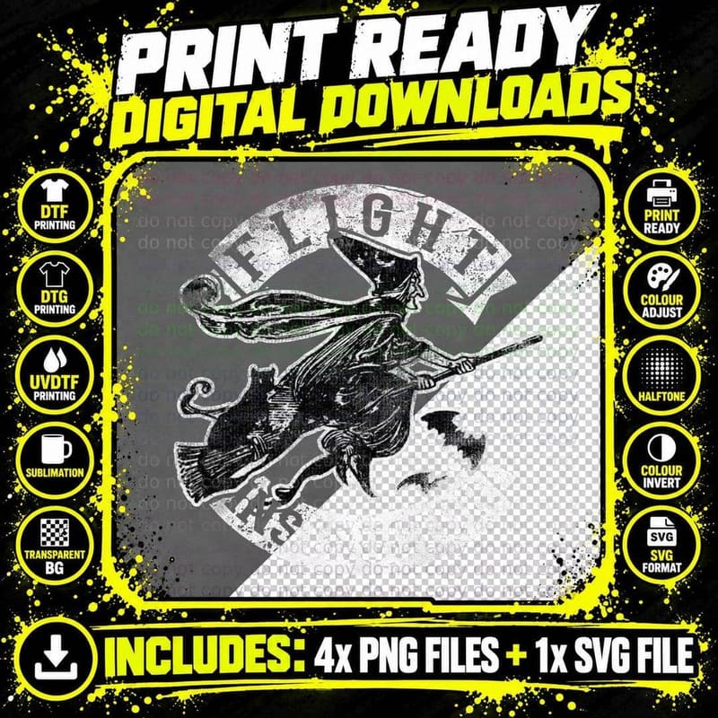 Flight Instructor Funny Halloween Witch T-Shirt Costume Png SVG Digital Bundle