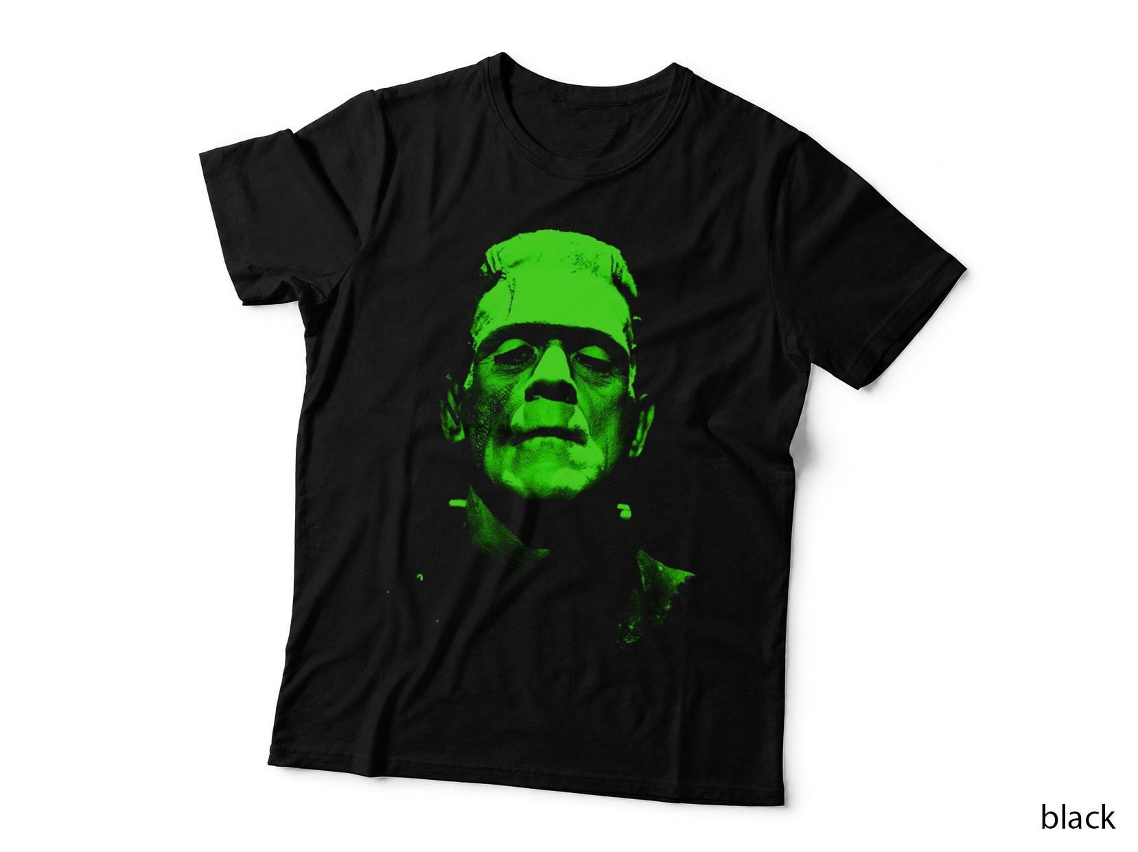 Frankenstein Halftone T-Shirt, Horror Apparel, Gothic Style