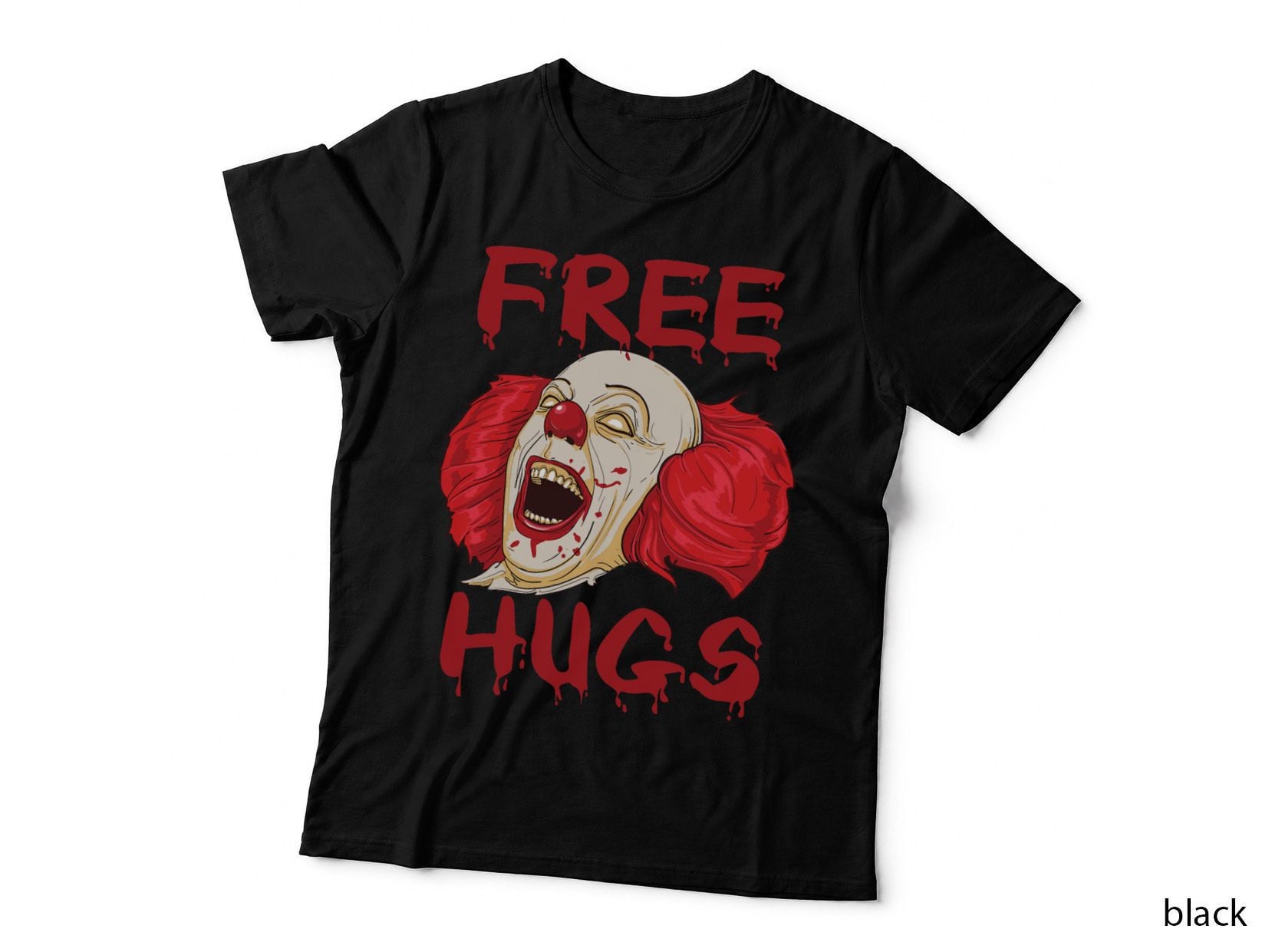 Free Hugs Halloween Evil Killer Scary Clown Horror Gift T-Shirt