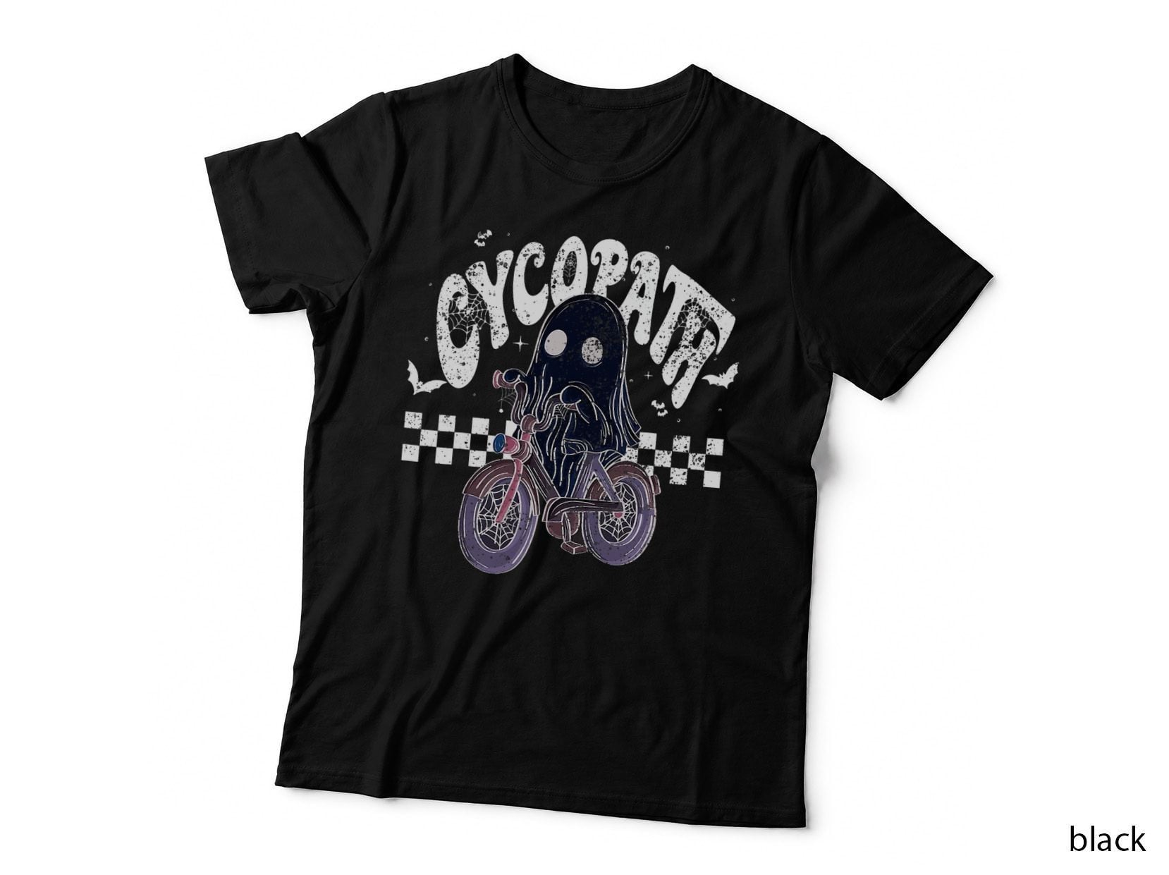 Funny Bicycle Ghost Halloween Vintage for Cyclist Men Women T-Shirt
