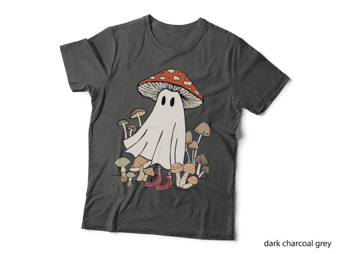 Funny Botanical Cottagecore Mushroom Ghost Halloween Costume T-Shirt