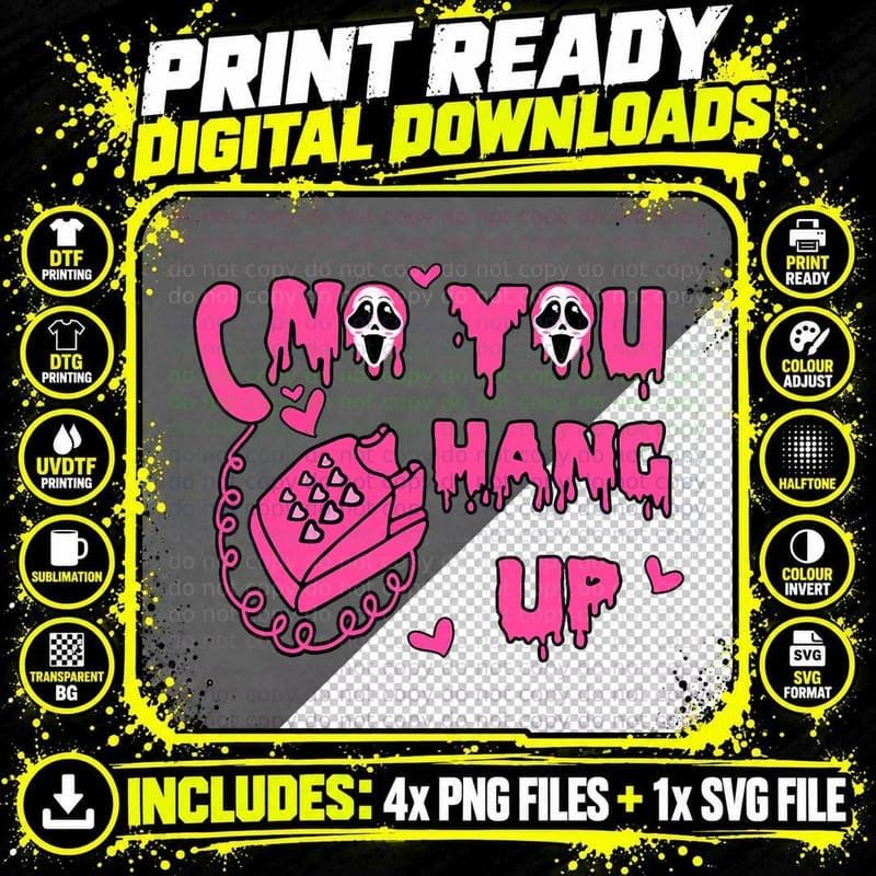 Funny Ghost Calling Halloween Costume No You Hang up Png SVG Digital Bundle