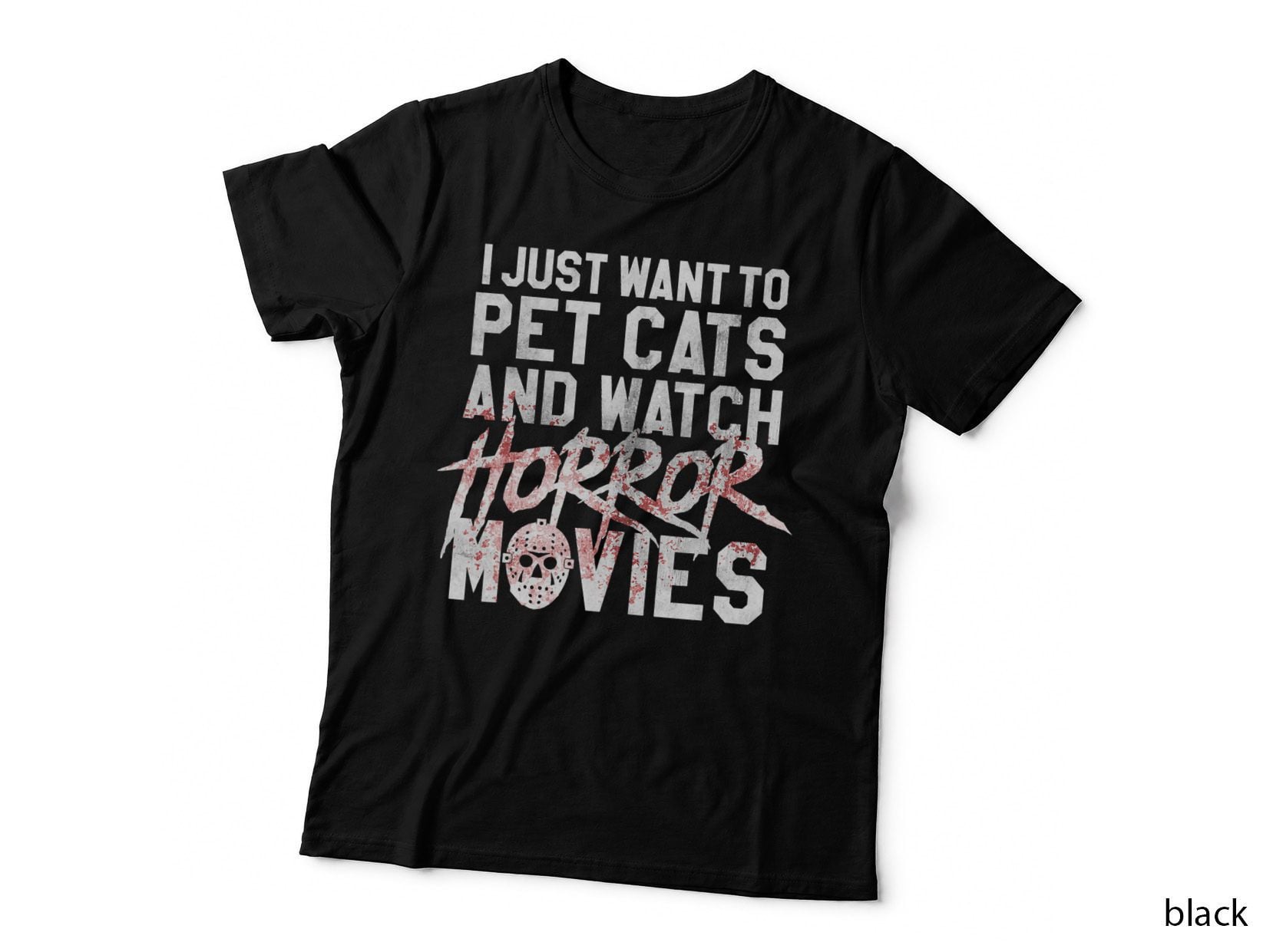 Funny Horror Movie Fan - Halloween Cat Lover Gift T-Shirt