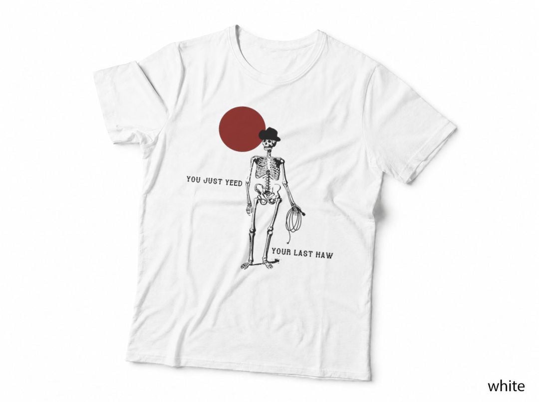 Funny Skeleton Western Cowboy Rodeo T-Shirt
