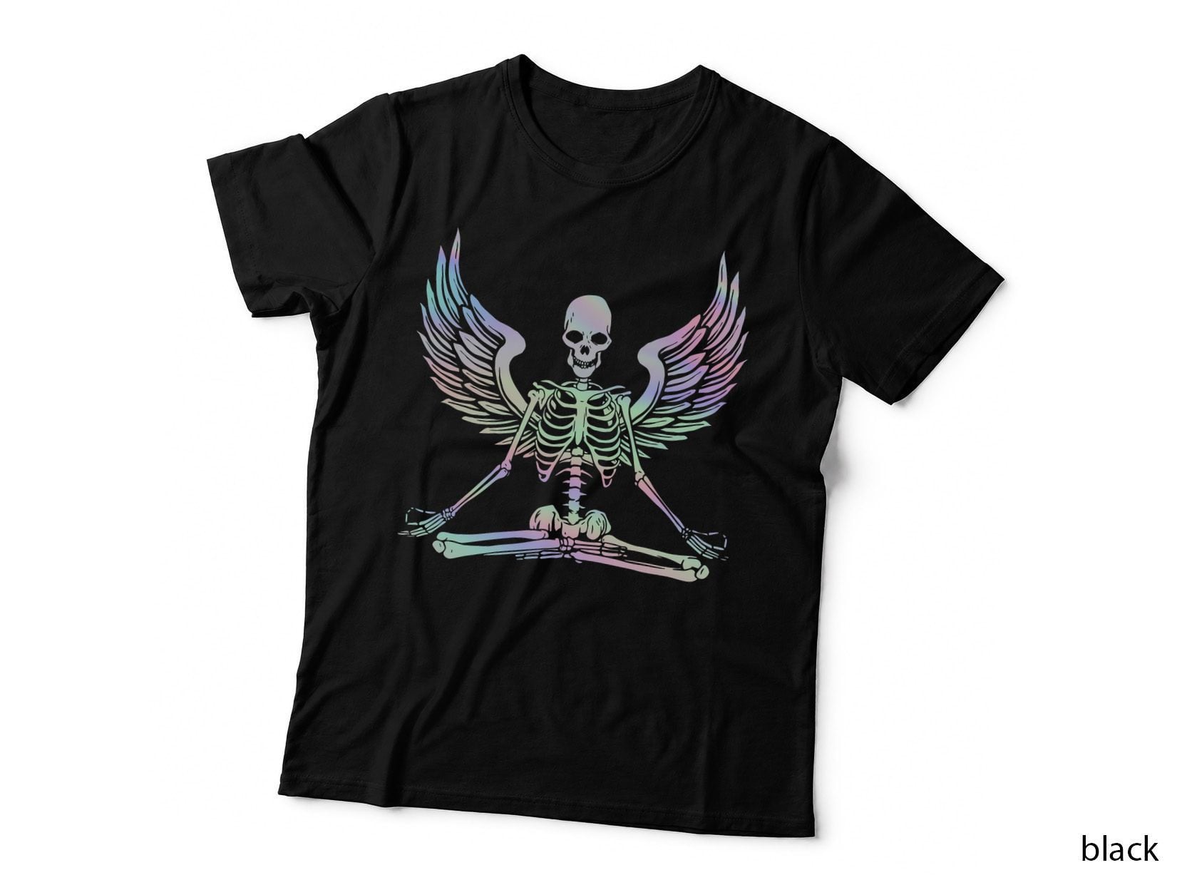 Funny Yoga Pastel Goth Skeleton T-Shirt