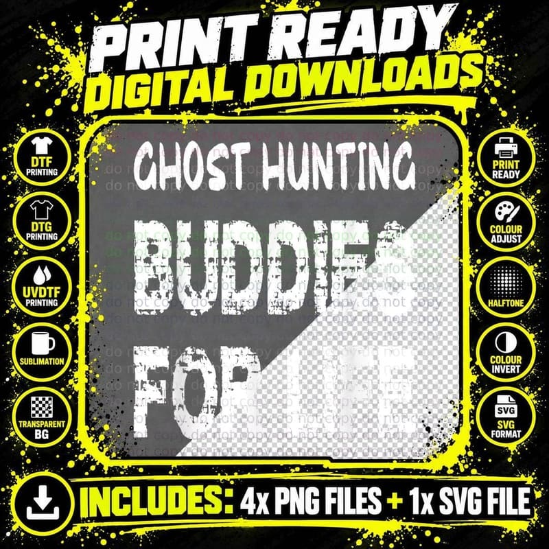 Ghost Adventures Ghost Hunting Buddies for Life T-Shirt Png SVG Digital Bundle