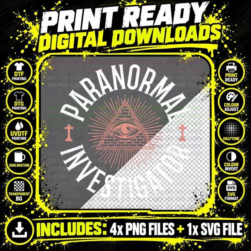 Ghost Hunter Paranormal Investigator T-Shirt Png SVG Digital Bundle