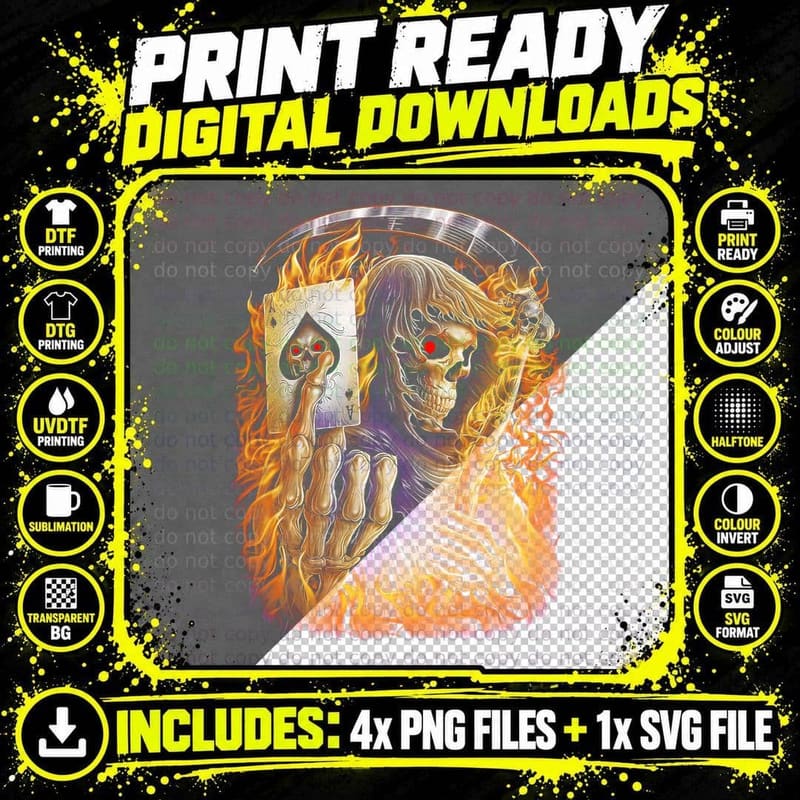Ghost Skull T-Shirt, Halloween Costume Png SVG Digital Bundle