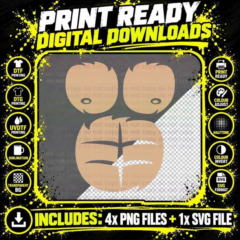Gorilla Chest Halloween Costume Shirt Funny Monkey Png SVG Digital Bundle