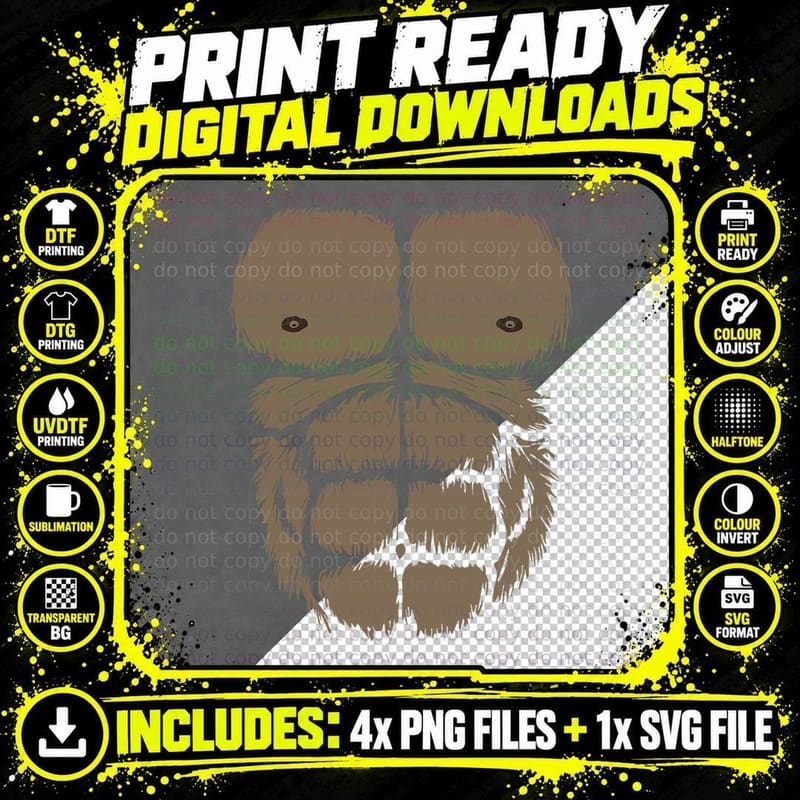 Gorilla Monkey Belly Chest Costume Shirt Men DIY Png SVG Digital Bundle