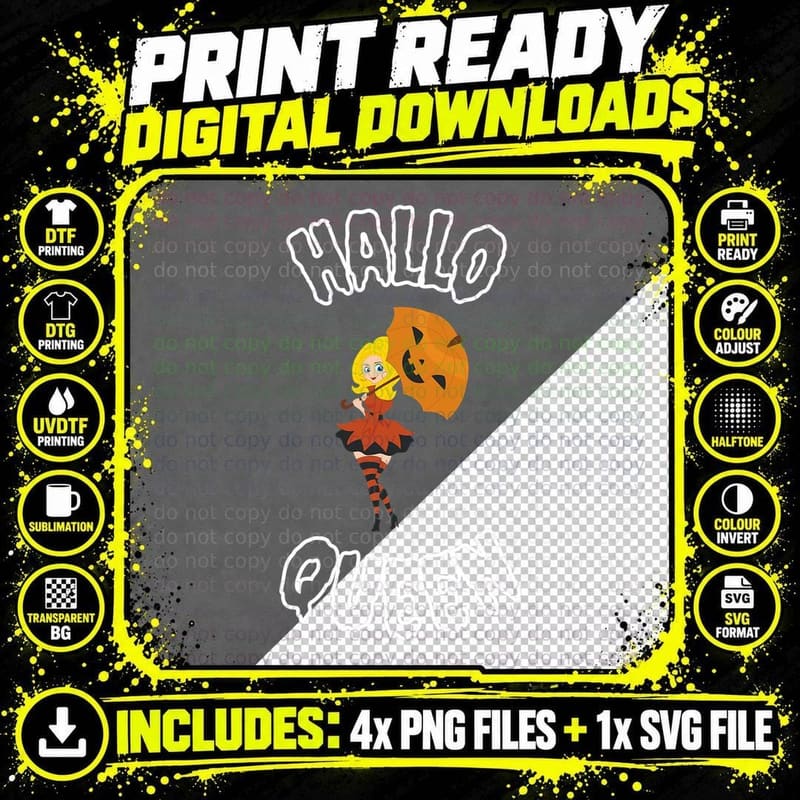 Hallo Queen Funny Halloween, Retro Halloween Pinup Png SVG Digital Bundle