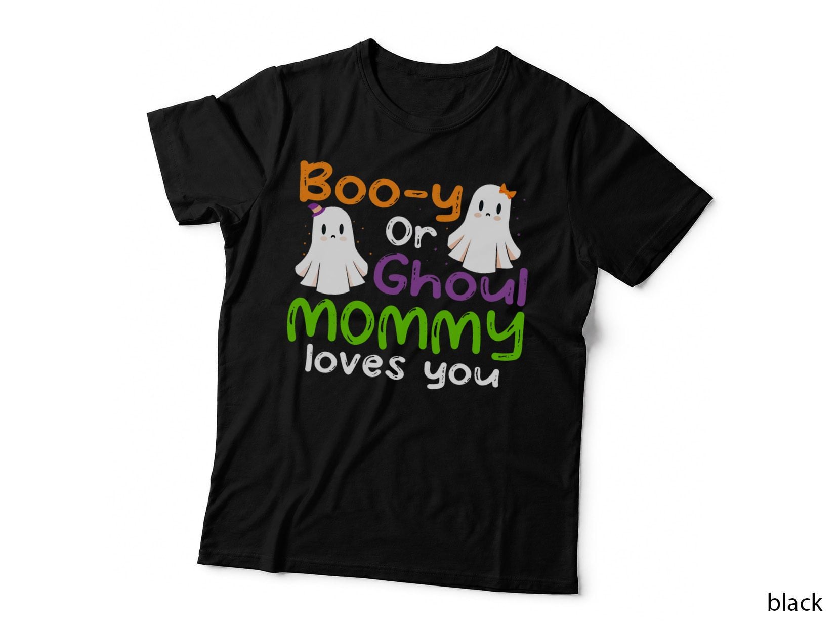Halloween Booy or Ghoul Mommy Gender Reveal Baby Shower T-Shirt