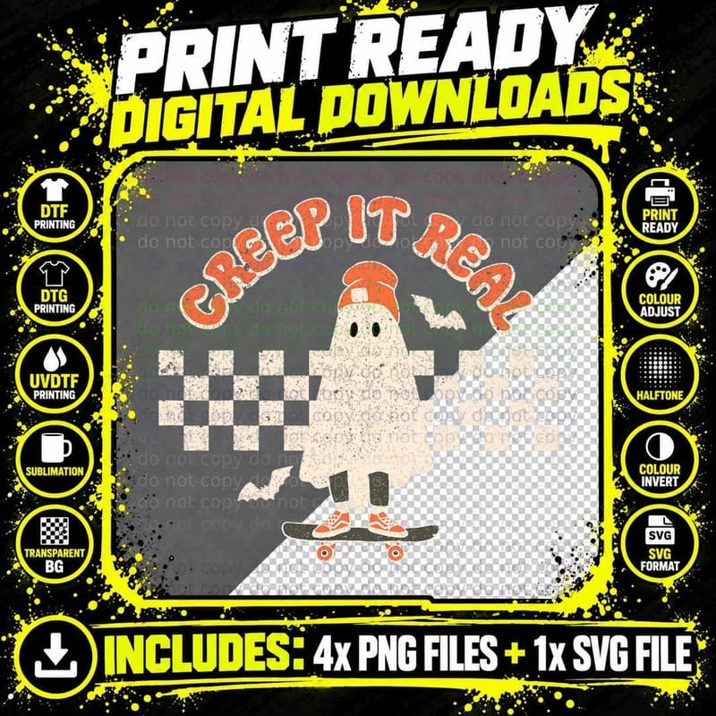 Halloween Creep Art T-Shirt, Creep It Real Tee Png SVG Digital Bundle