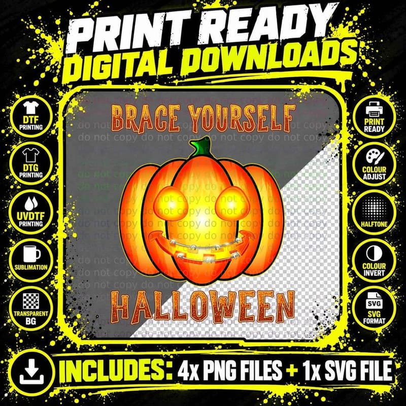 Halloween Dental Hygienist Assistant Gifts Pumpkin Png SVG Digital Bundle