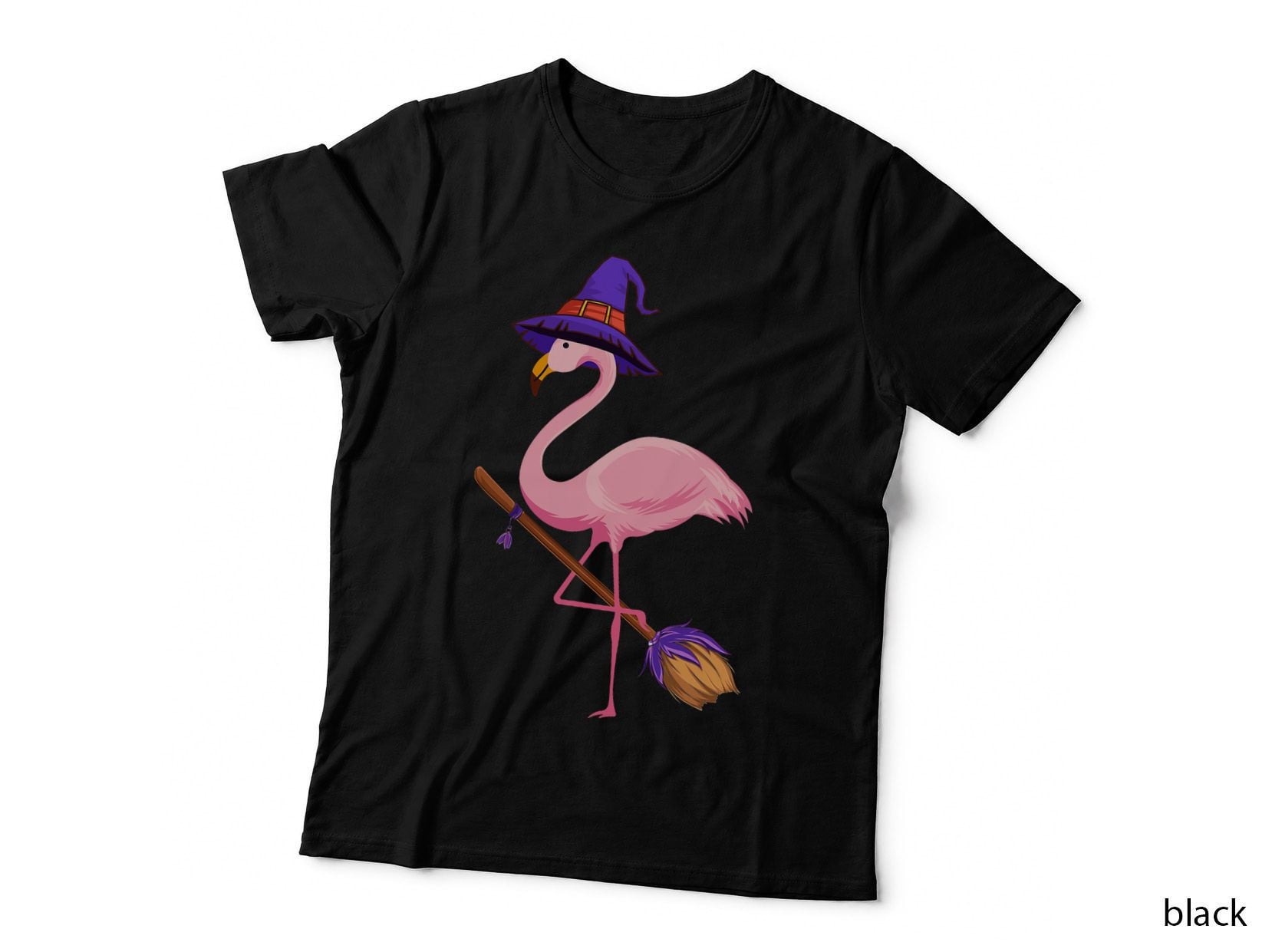 Halloween Flamingo Funny Flamingo Lover Witch Hat Halloween T-Shirt