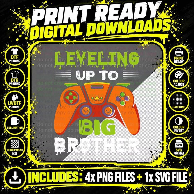 Halloween Gamer Pumpkin Controller Leveled up to Big Png SVG Digital Bundle