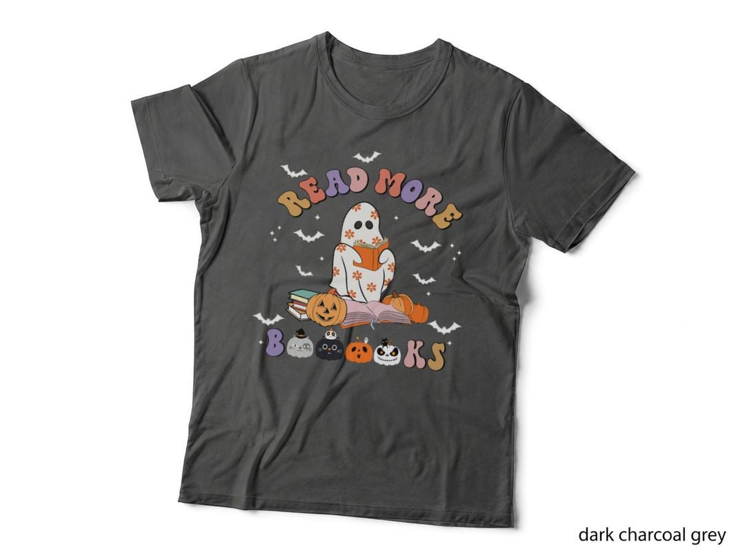 Halloween Groovy Read More Books Cute Boo Ghost Reading Kids T-Shirt