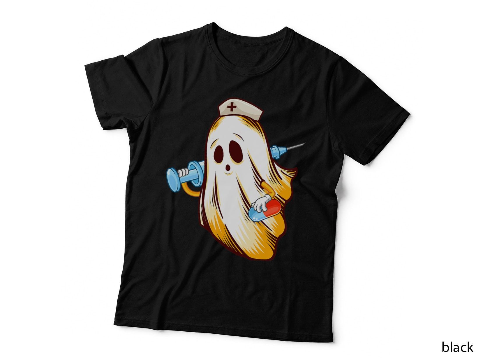 Halloween Nurse Ghost Scrub Nursing Cute for Women T-Shirt