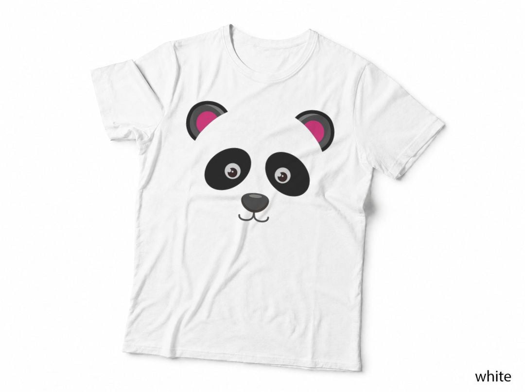 Halloween Panda Bear Costume Men Women Kids Boys Panda Face T-Shirt