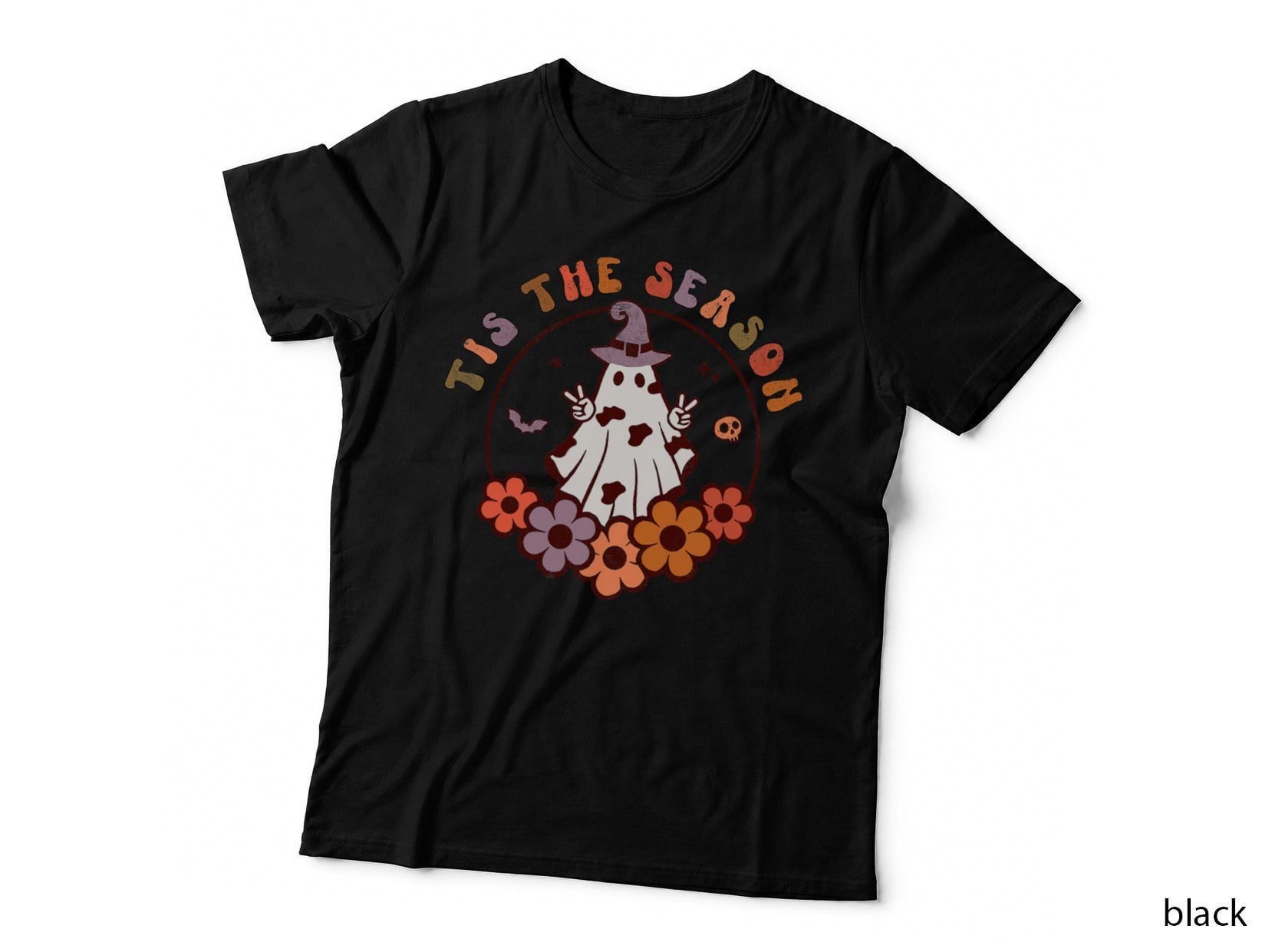 Halloween Season Retro Groovy Halloween Ghost Witchy Spooky T-Shirt