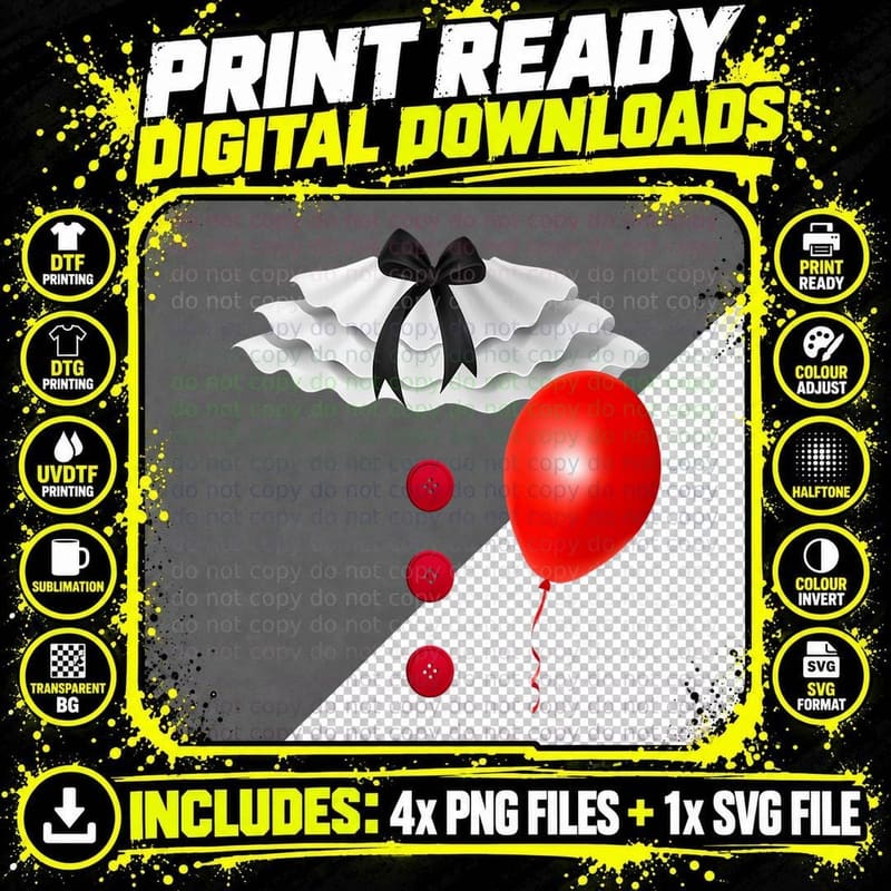 Horror Halloween Clown Carnival Clowns Costume T-Shirt Png SVG Digital Bundle