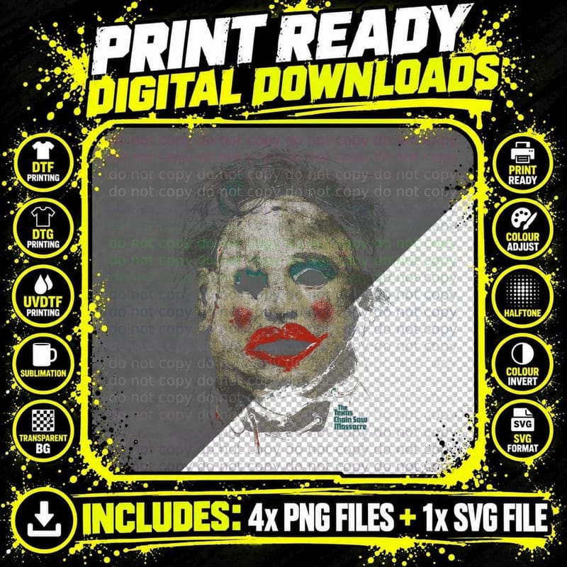 Horror Movie Killer Doll T-Shirt, Chainsaw Massacre Png SVG Digital Bundle