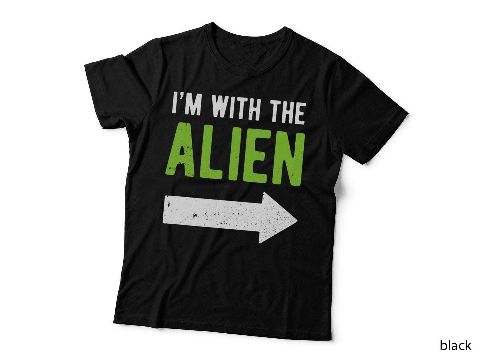 I'm with the Alien Couples Outfit Funny Matching Halloween T-Shirt