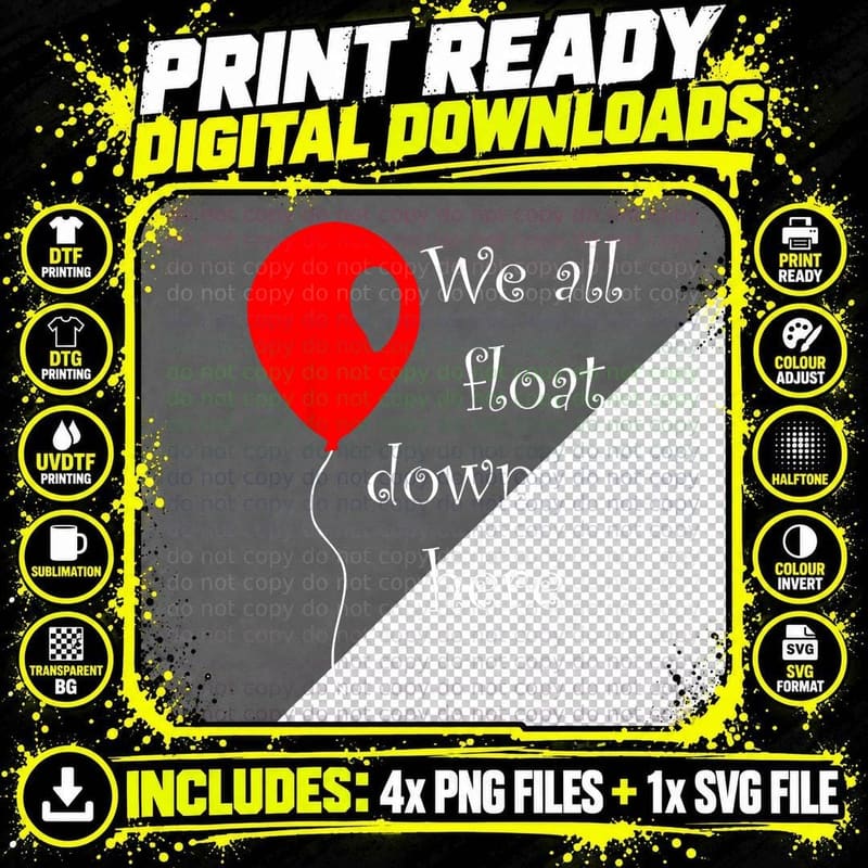 IT Is Halloween Costume Red Balloon You'll Float Too T Png SVG Digital Bundle