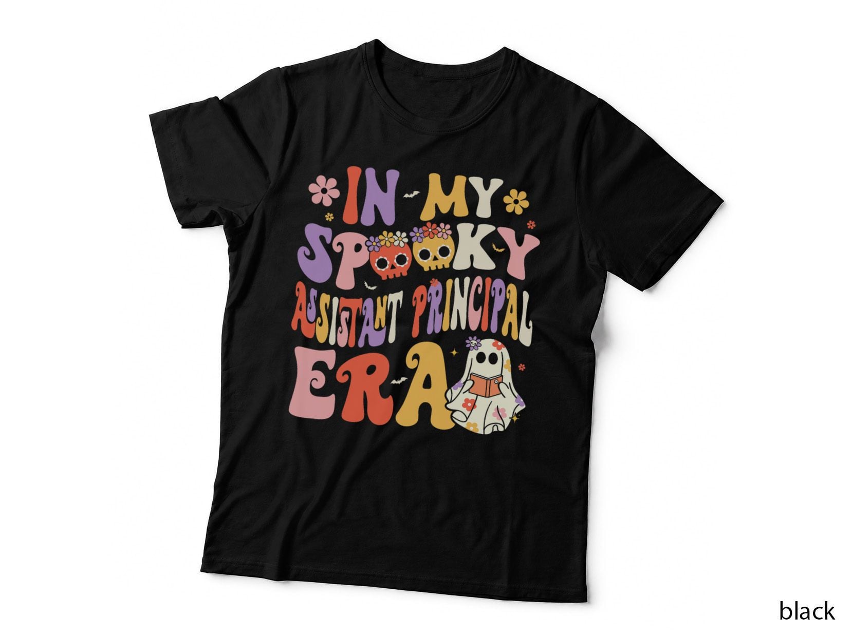 In My Spooky Assistant Principal Era Groovy Ghost Halloween T-Shirt