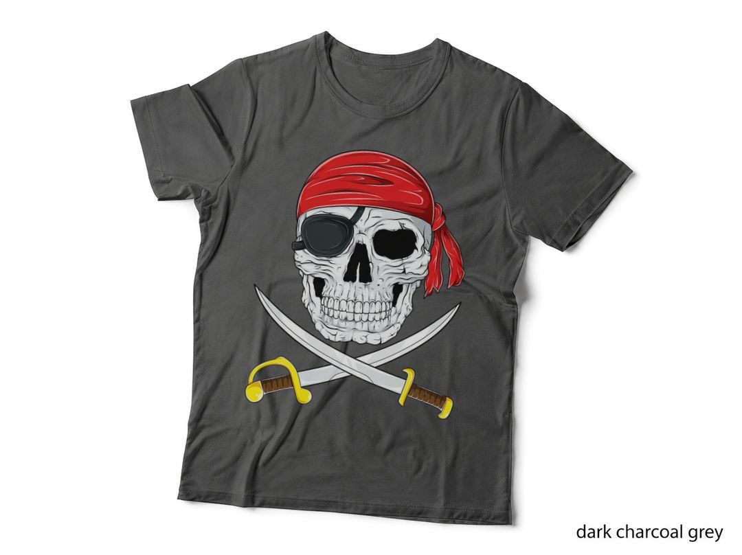 Jolly Roger Pirate Swords Halloween Costume Boys Girls Kids T-Shirt