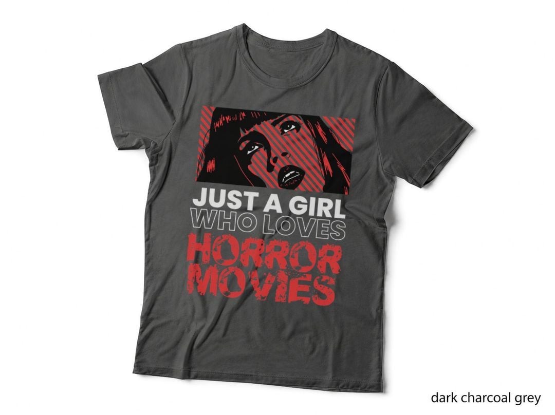Just a Girl Horror Movies Halloween Costume Horror Movie T-Shirt