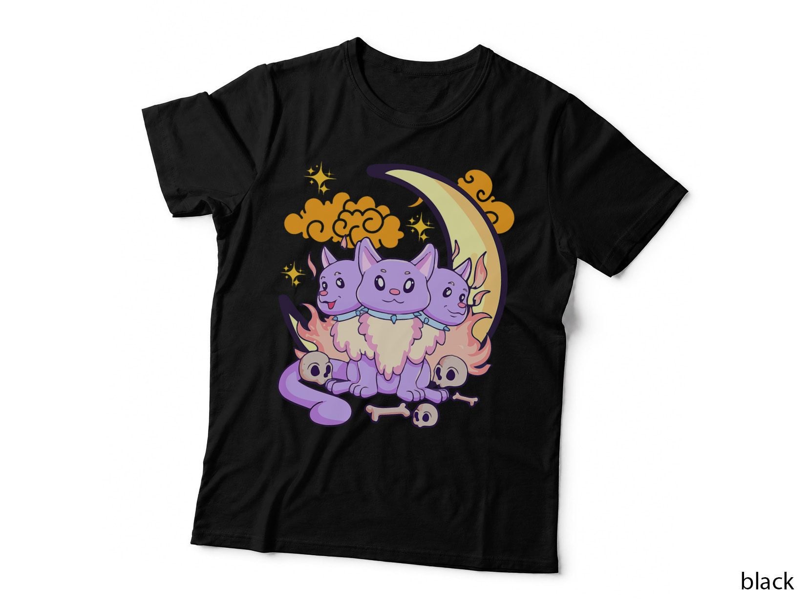 Kawaii Pastel Goth Cute Creepy 3 Headed Dog Halloween T-Shirt